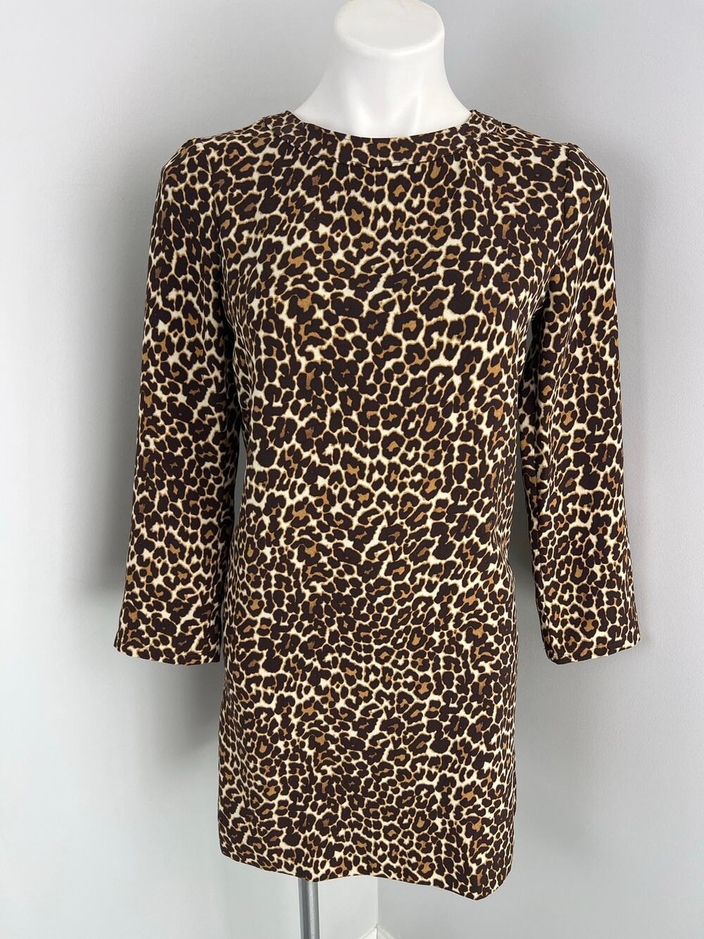 J.Crew Animal Print Long Sleeve Pencil Dress 00